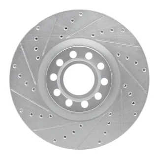 R1 Concepts EDZ-73023L Brake Rotor Drilled and Slotted Silver